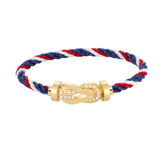 [Glow Muse] BRACELET CHANCE LARGE FERMOIR EN 8 DEMI-DIAMANTS DORÉ