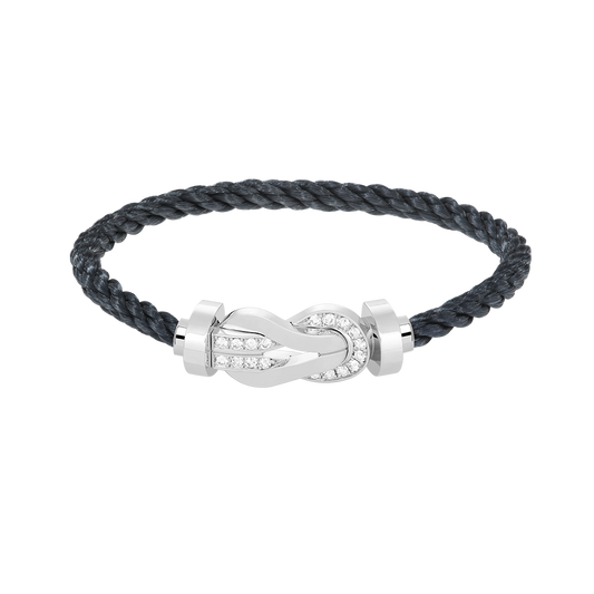 [Glow Muse] BRACELET CHANCE LARGE 8 CHIFFRES AVEC BOUCLE DEMI-DIAMANTS ARGENT