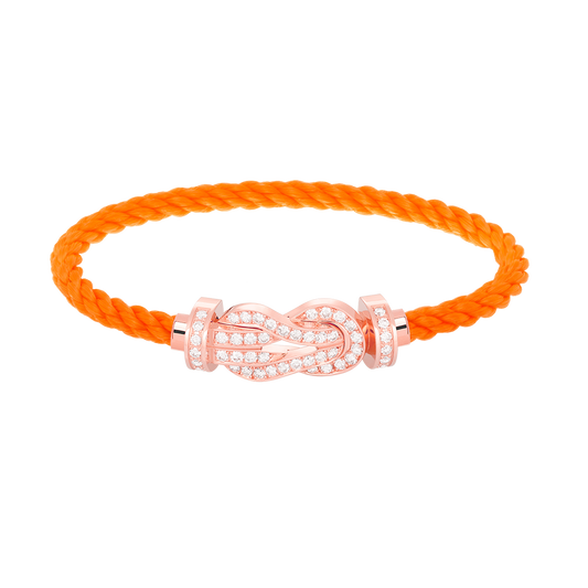 [Glow Muse] BRACELET CHANCE LARGE À BOUCLE 8 CHIFFRES ENTIÈREMENT EN DIAMANTS OR ROSE