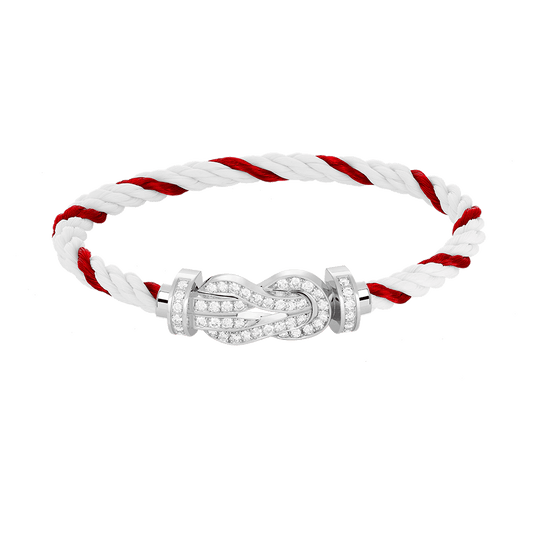 [Glow Muse] BRACELET CHANCE LARGE À BOUCLE EN FORME DE 8 ENTIÈREMENT SERTI DE DIAMANTS ARGENT