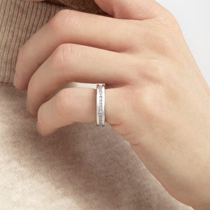 [⭐Glow Muse ]ZERO 1 ONE-BAND PAVED DIAMONDS ON THE SPIRAL RING