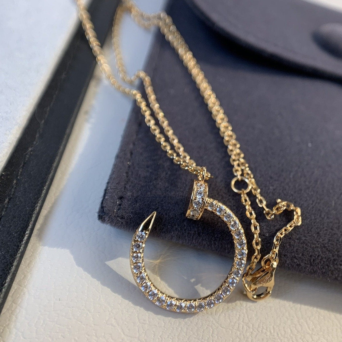 [Glow Muse]COLLIER JUSTE OR ROSE DIAMANTS