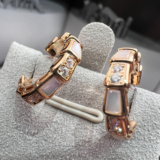 [⭐Glow Muse ]SERPENTI MOP PINK GOLD EARRINGS