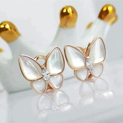 [Glow Muse]BOUCLES D'OREILLES MOP PAPILLON DIAMANT