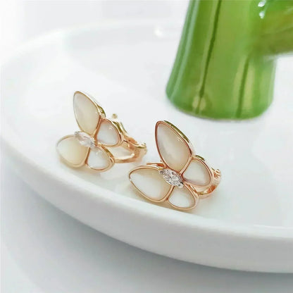 [Glow Muse]BOUCLES D'OREILLES MOP PAPILLON DIAMANT