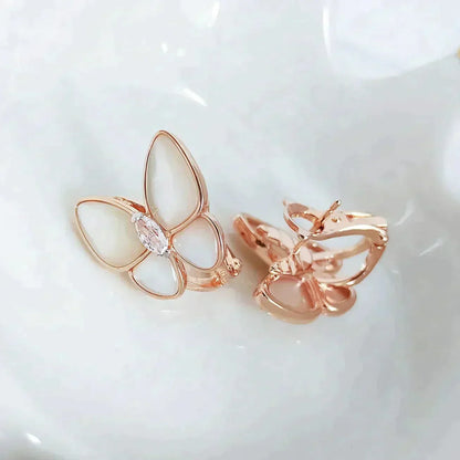 [Glow Muse]BOUCLES D'OREILLES MOP PAPILLON DIAMANT
