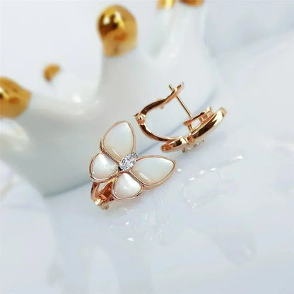 [Glow Muse]BOUCLES D'OREILLES MOP PAPILLON DIAMANT