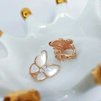 [Glow Muse]BOUCLES D'OREILLES MOP PAPILLON DIAMANT