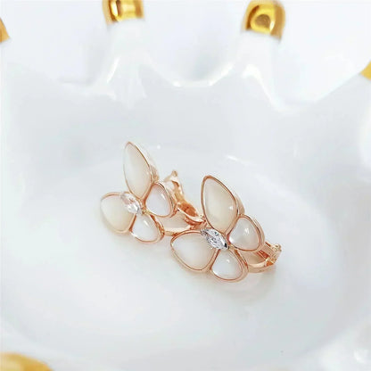 [Glow Muse]BOUCLES D'OREILLES MOP PAPILLON DIAMANT