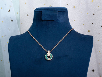 [⭐Glow Muse ]GARI NECKLACE PINK GOLD MALACHITE