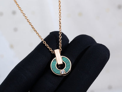 [⭐Glow Muse ]GARI NECKLACE PINK GOLD MALACHITE