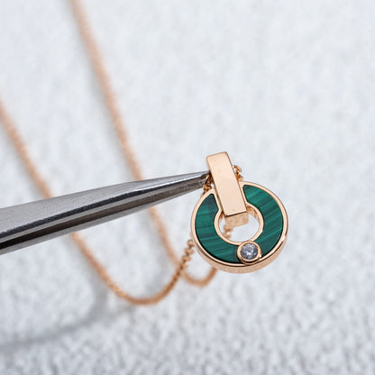 [⭐Glow Muse ]GARI NECKLACE PINK GOLD MALACHITE