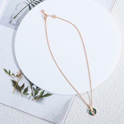 [⭐Glow Muse ]GARI NECKLACE PINK GOLD MALACHITE