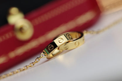 [Glow Muse]COLLIER AMOUR DOUBLE ANNEAU DORÉ