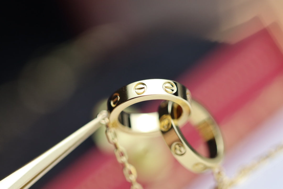 [Glow Muse]COLLIER AMOUR DOUBLE ANNEAU DORÉ