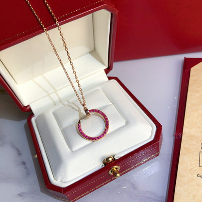 [Glow Muse]COLLIER JUSTE OR DIAMANTS ROUGES