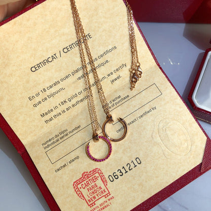 [Glow Muse]COLLIER JUSTE OR DIAMANTS ROUGES