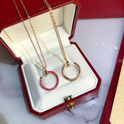 [Glow Muse]COLLIER JUSTE OR DIAMANTS ROUGES