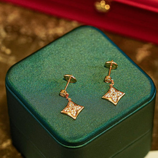 [Glow Muse]BOUCLES D'OREILLES STAR DIAMONDS DORÉES