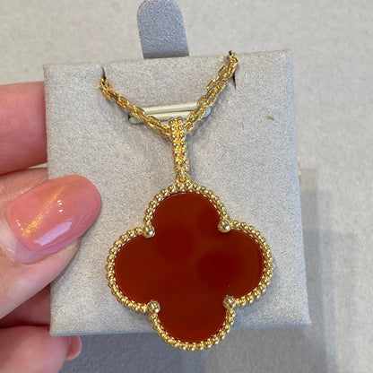 [Glow Muse]COLLIER CLOVER 25MM OR CORNALINE