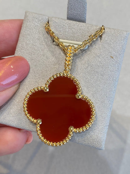 [Glow Muse]COLLIER CLOVER 25MM OR CORNALINE