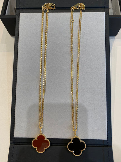 [Glow Muse]COLLIER CLOVER 25MM OR CORNALINE