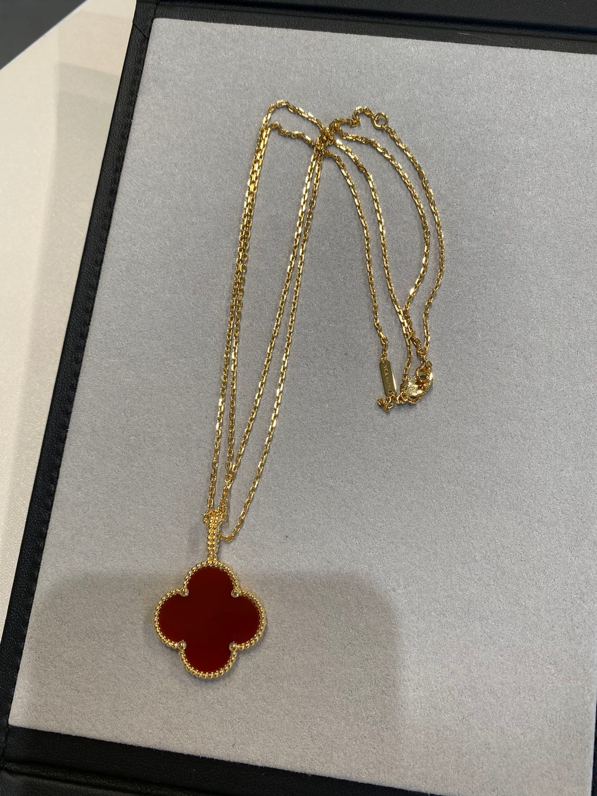 [Glow Muse]COLLIER CLOVER 25MM OR CORNALINE