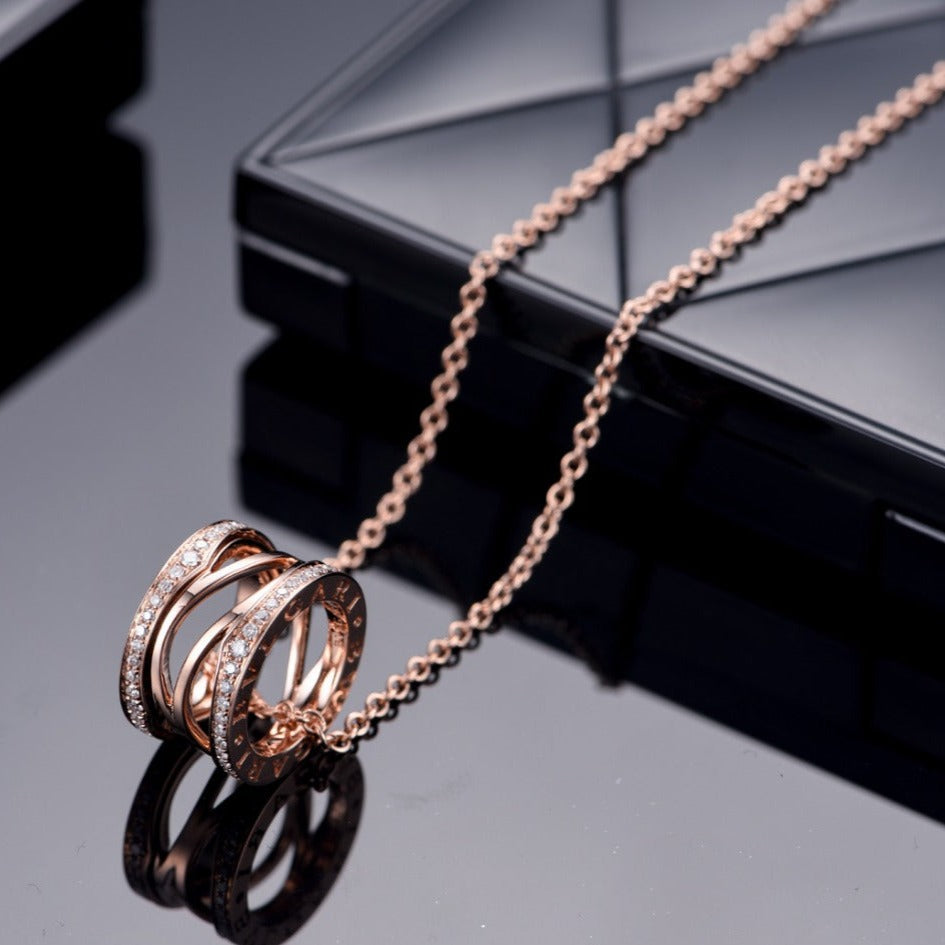 [⭐Glow Muse ]ZERO 1 PINK GOLD DIAMOND OPEN NECKLACE
