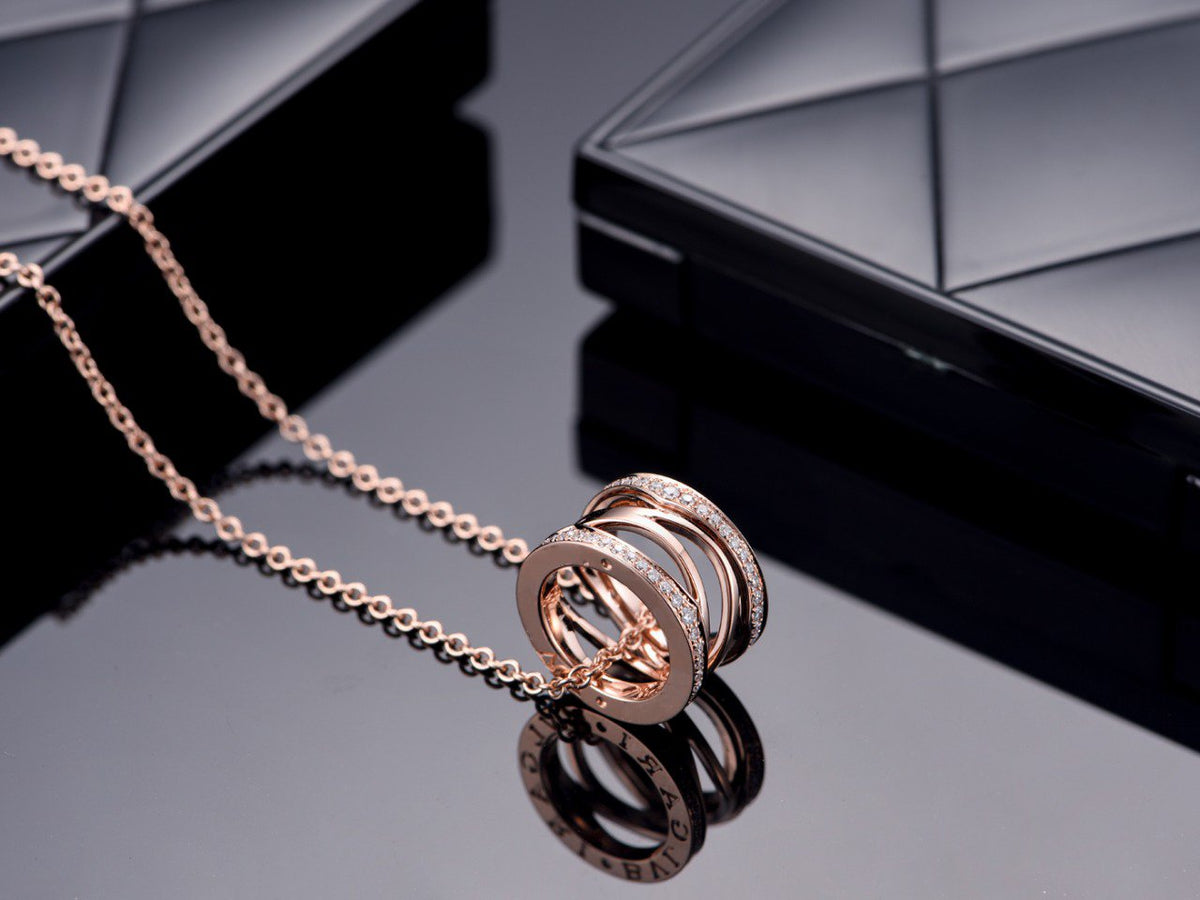 [⭐Glow Muse ]ZERO 1 PINK GOLD DIAMOND OPEN NECKLACE
