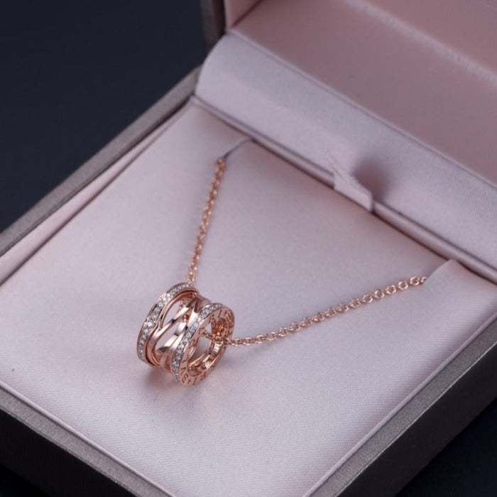 [⭐Glow Muse ]ZERO 1 PINK GOLD DIAMOND OPEN NECKLACE