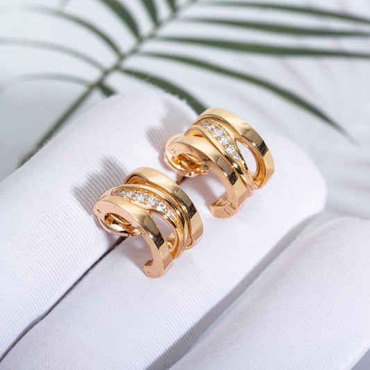 [⭐Glow Muse ]ZERO 1 PINK GOLD DIAMONDS EARRINGS