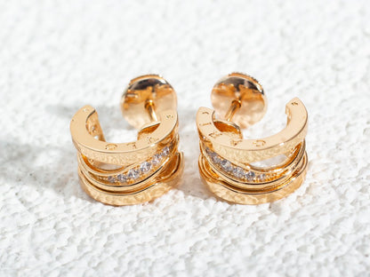 [⭐Glow Muse ]ZERO 1 PINK GOLD DIAMONDS EARRINGS