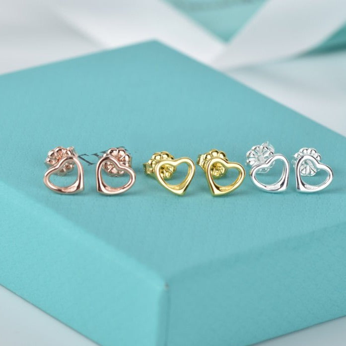 [Glow Muse ]OPEN HEART STUD EARRINGS