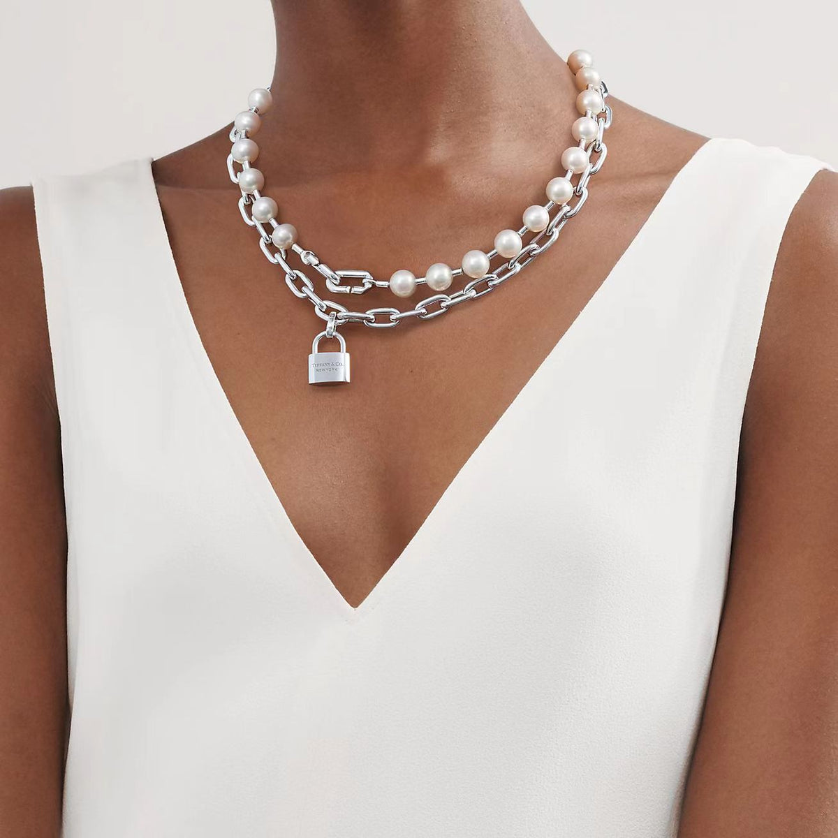 [Glow Muse ]HARDWEAR PEARL WRAP NECKLACE