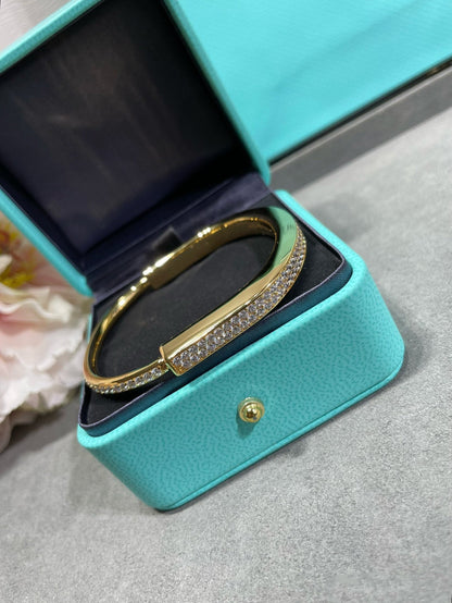 [Glow Muse ]LOCK BRACELET DIAMOND PAVED