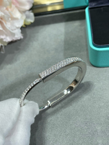 [Glow Muse ]LOCK BRACELET DIAMOND PAVED