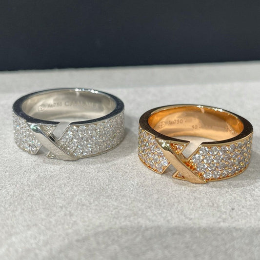 [Glow Muse]BAGUE LIENS EVIDENCE PAVÉE DIAMANTS