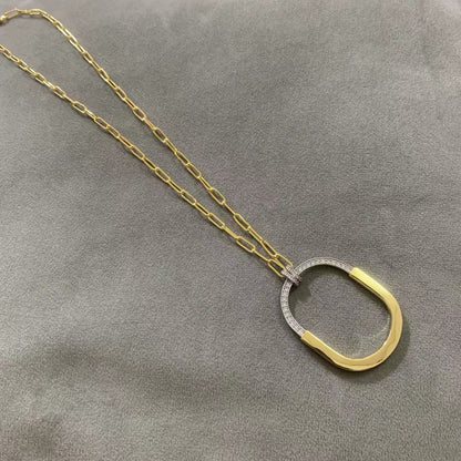 [Glow Muse ]LOCK DIAMOND NECKLACE