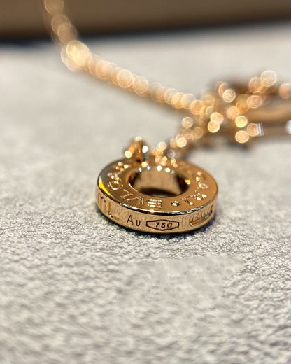[⭐Glow Muse ]DREAM MOP DIAMOND PAVED PINK GOLD NECKLACE