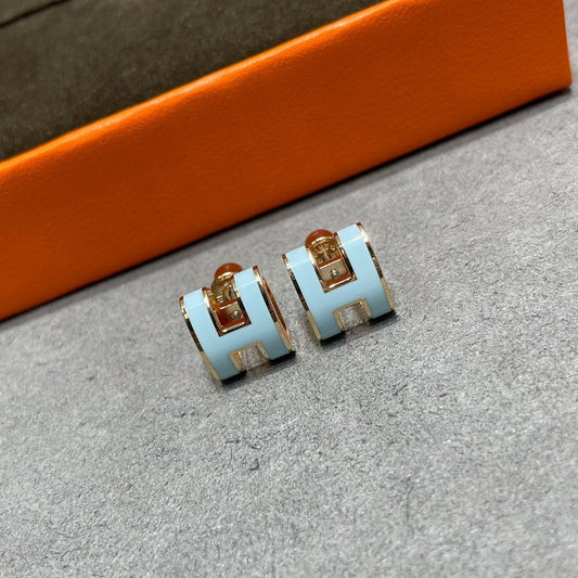 [Glow Muse]BOUCLES D'OREILLES CLOUS POP H BLEU CIEL
