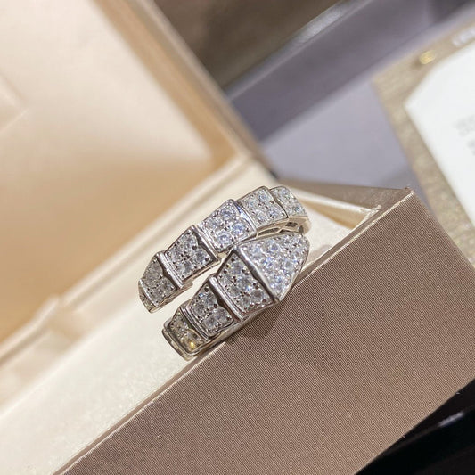 [⭐Glow Muse ]SERPENTI RING SILVER DIAMOND PAVED