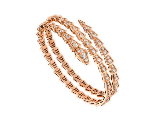 [⭐Glow Muse ]SERPENTI BRACELET PINK GOLD DIAMOND DOUBLE ROW