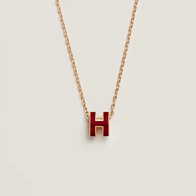 [Glow Muse]COLLIER HM CLIC ÉMAIL ROUGE DORÉ