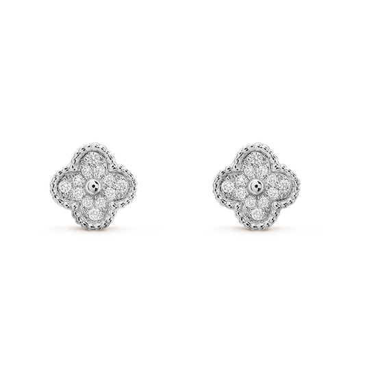 [Glow Muse]CLOUS D'OREILLES MINI TRÈFLE DIAMANT