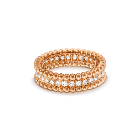 [Glow Muse]BAGUE PERLÉE DIAMANTS OR ROSE