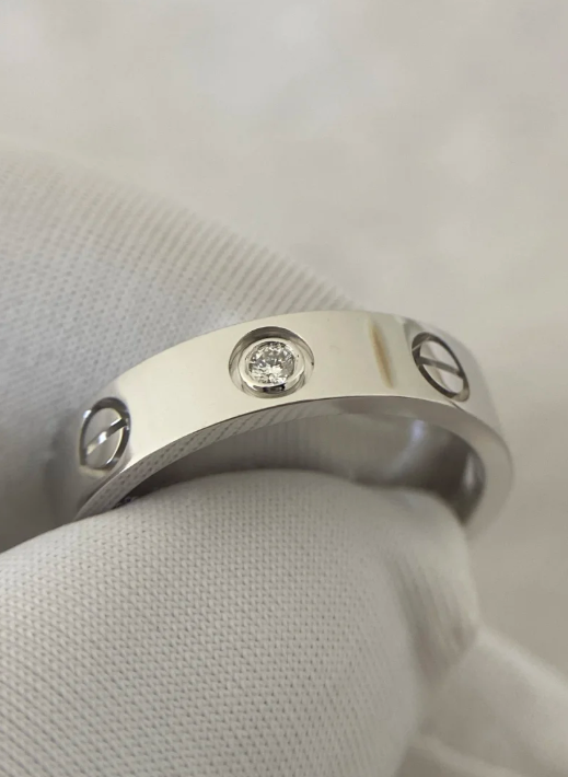 [Glow Muse]BAGUE LOVE 4MM 1 DIAMANT ARGENT