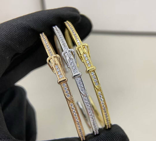 [Glow Muse]BRACELET SERTI DE DIAMANTS TROIS COULEURS