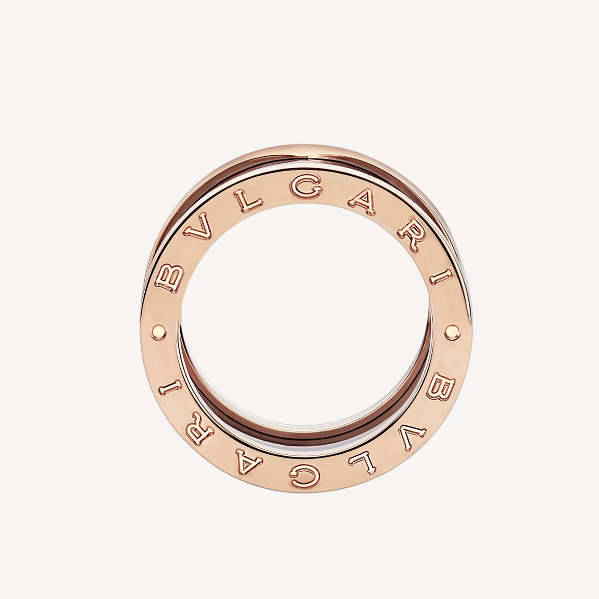 [⭐Glow Muse ]ZERO 1 FOUR-BAND LOOPS AND BLACK CERAMIC SPIRAL PINK GOLD RING