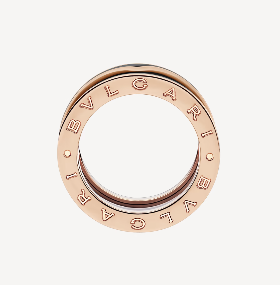 [⭐Glow Muse ]ZERO 1 TWO-BAND WITH MATTE BLACK CERAMIC PINK GOLD RING