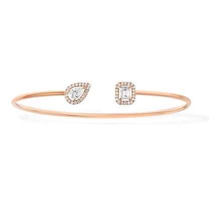 [Glow Muse]BRACELET JONC FLEX MY TWIN TOI & MOI EN ARGENT ET DIAMANT